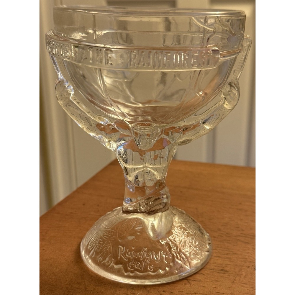 Rescue The Rainforest Cafe Atlas Glass Bowl‎ Candy Dish Cup Goblet HTF EUC